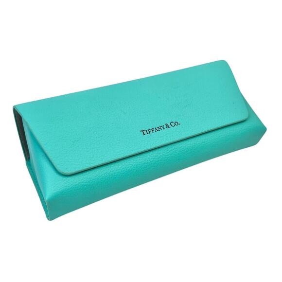 Authentic Tiffany Co Eyeglass Sunglass Leather Case w/ Gift Box & Cloth NEW - Picture 1 of 16
